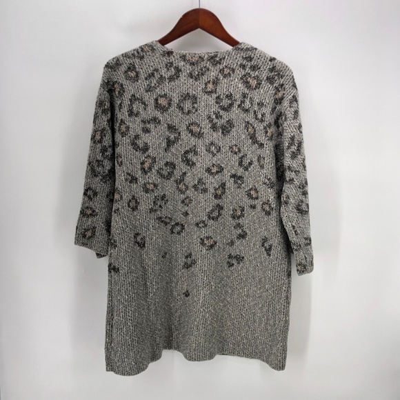 Cupcakes & Cashmere Kline Tonal Leopard Cardigan L - Picture 2 of 8